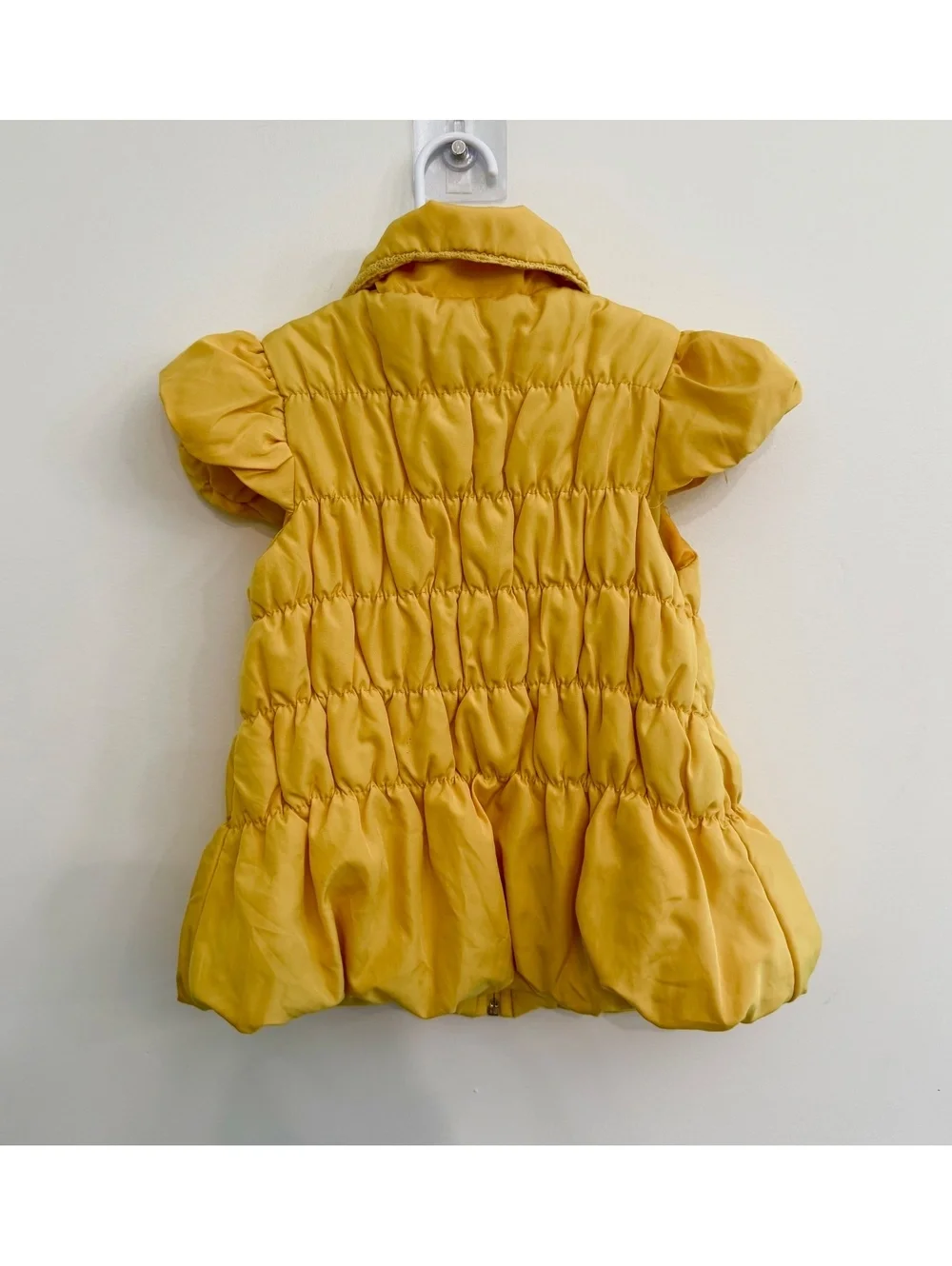 Kids Headquarters Girls Yellow Puff Sleeve Puffer Vest Size 5